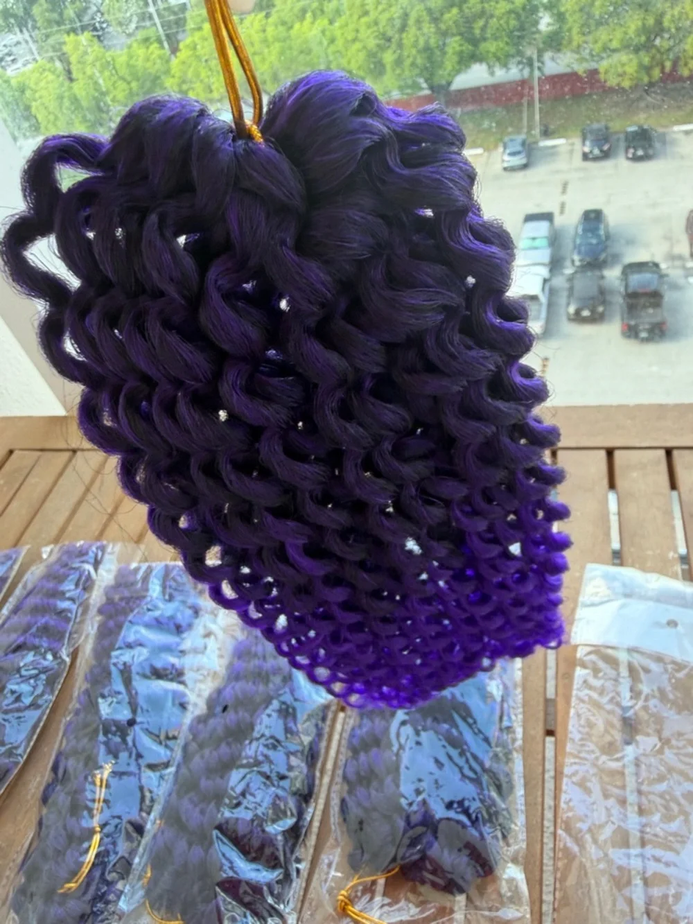 Passion twist hair 6 pack Purple Ombre Curly Hair Extensions - Pack of 6